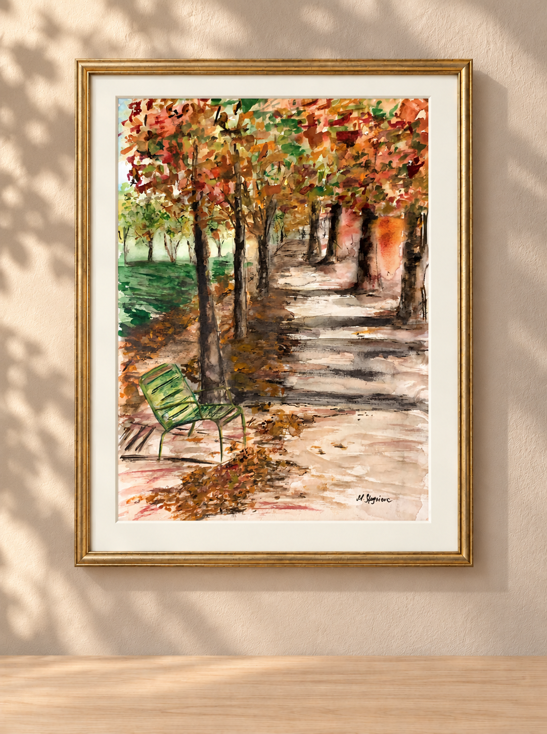 Interior visualisation of Luxembourg Garden. Walks Through Paris by Marina Stognieva in a frame